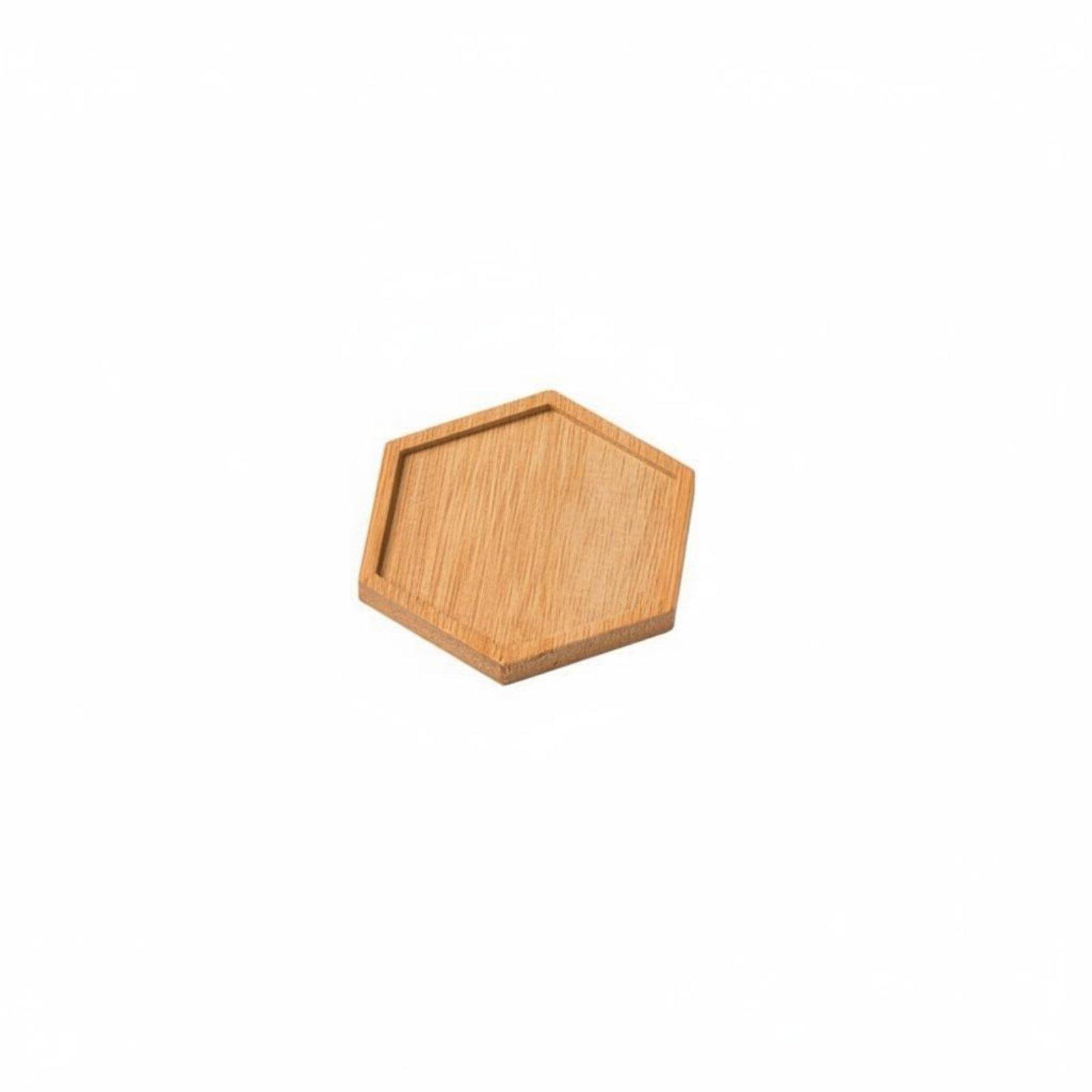 Drip Tray Saucer - Suporte Hexagonal Industrial de Bambu para